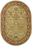 Safavieh Persian Legend New Zealand Wool PL819B Light Green 4' 6 x 6' 6 Oval Handmade Wool Area Rug