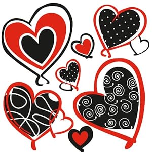 ROOMMATES RMK1862SCS Mod Heart Peel and Stick Wall Decals