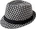 TAUT Unisex Fedora Hat Short Brim Sun Cap with Solid Color Band SM Black_Black
