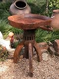 Differential Round Teak Wood Side Table / Tray
