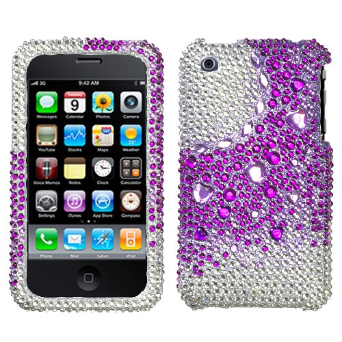 Best Price Hard Diamante Protector Skin Cover (Faceplate/Snap On) Full Rhinestones Diamond Bling for Apple iPhone 3G 8GB 16GB / 3GS 16GB 32GB AT&T - Party Stars