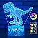 easuntec Dinosaur Toys 3D Night Light with Remote & Smart Touch 7 Colors + 16 Colors Changing Dimmable TRex Toys 1 2 3 4 5 6 7 8 Year Old Boy or Girl Gifts (TRex 16WT)