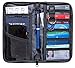 RFID Travel Passport Wallet & Document Organizer Zipper Case , Black or Blue