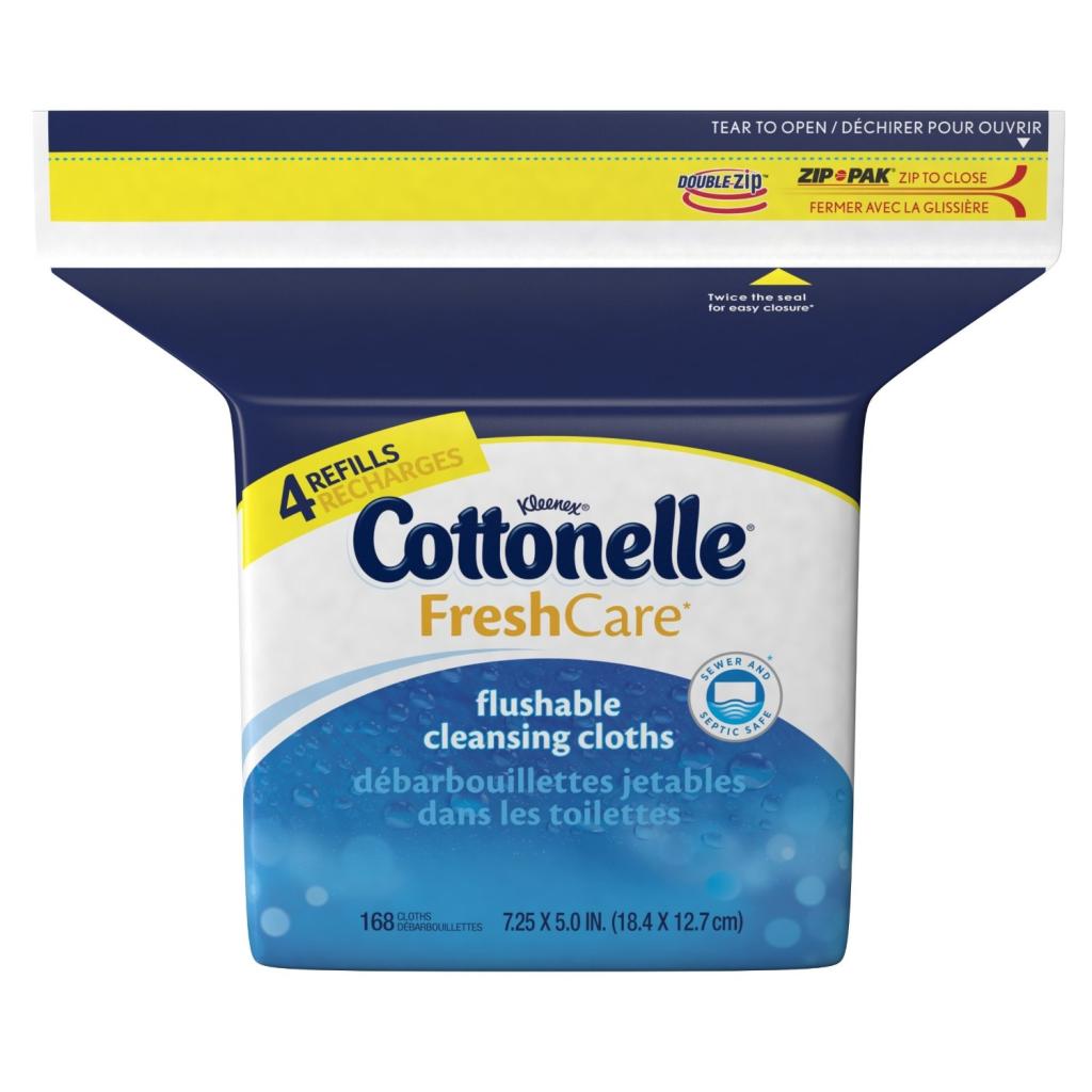 Cottonelle Fresh Care Flushable Cleansing Cloths Refill, 168 Cloths (Pack of 8