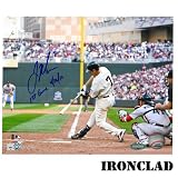 Joe Mauer Autographed 8x10 Opening Day 2010 Swinging w/ 