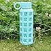 Sportsun Glass Water Bottle with Silicone Protection Sturdy and Lightweight for Hiking Camping Backpackers, 100% Leak Proof, Turquoise Color
