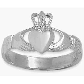 Sterling Silver High Polish Celtic Claddagh Ring
