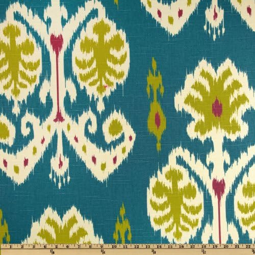 Home Accents Caftan Ikat Peacock Blue Fabric