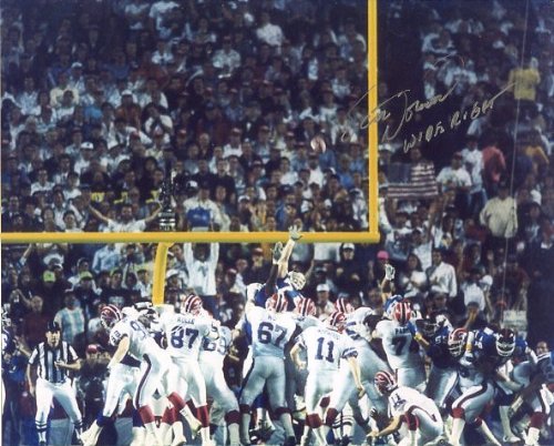 Scott Norwood (Buffalo Bills Kicker) Autographed/ Original Signed 8x10 Color Photo During Super Bowl XXV - His Famous 47 Yd Field Goal Attempt Missed - Norwood Wrote 