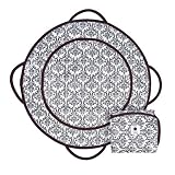 Patemm Round Baby Diaper Changing Pad ~ Manhattan Momma Black & White