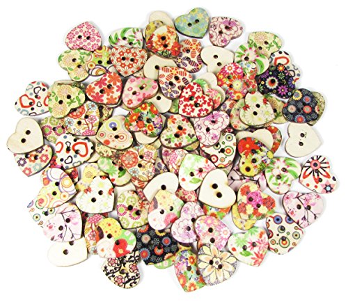 Ship From USA--HipGirl Assorted Buttons--Fabric Covered Buttons, Wood Printed Buttons or Rhinestone Buttons (Pack of 52g 7/8