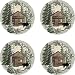 Set of Four Rustic Cabin Coasters - Style VDJ11