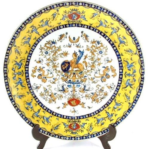 Antique hand painted armorial charger - unknown oriental maker CP1104
