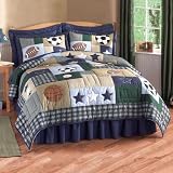Sports Collage Twin Quilt and Sham by Pem America