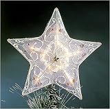 9 Lighted 5 Point Beaded Star Christmas Tree Topper