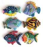 Set of 6 Magnets Tropical Fish Beach Nautical Kitchen