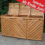 Mülltonnenbox für 3 Mülltonnen aus Nadelholz