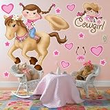 Pink Cowgirl Giant Wall Decals Child (Pink)