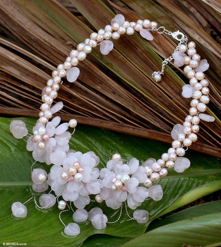 Pearl and rose quartz in Bloom