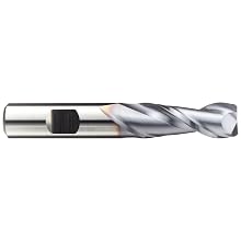 Niagara Cutter A208 High-Speed Steel End Mill, Aluminum Cutting, High Helix, TiCN Coated, 2 Flutes, Square End