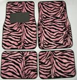 Pink Zebra Animal Print Front & Rear Car Truck SUV Carpet Floor Mats