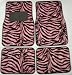 Automotive : Pink Zebra Floor Mat Carpt 4 pcs Set