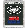 New York Jets NFL Super Bowl Commemorative Woven Tapestry Throw (48"x60")