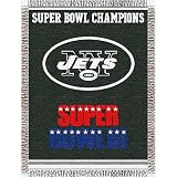 New York Jets NFL Super Bowl Commemorative Woven Tapestry Throw (48"x60")