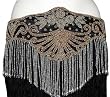 Wide Beaded Belt with Fringe - Extra Large