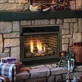 Majestic 32VFHNVC Blazing Oak VFH 38000 BTU 32 Natural Gas Fireplace with 24 Triple Play Burner an