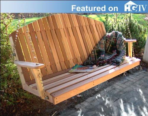 4 Foot Red Cedar Blue Mountain Fanback Porch Swing