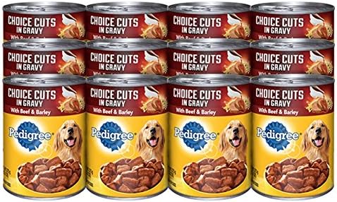 PEDIGREE CHOICE CUTS in Gravy With Beef and Barley Canned Dog Food 13.2 Ounces (Pack of 12)