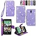 HTC Desire 610 Case - Cellularvilla Pu Leather Wallet Card Flip Open Pocket Case Cover Pouch for HTC Desire 610 (Purple Glitter)