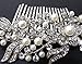 beautiful elegant wedding bridal hair comb pearl and crystal #222