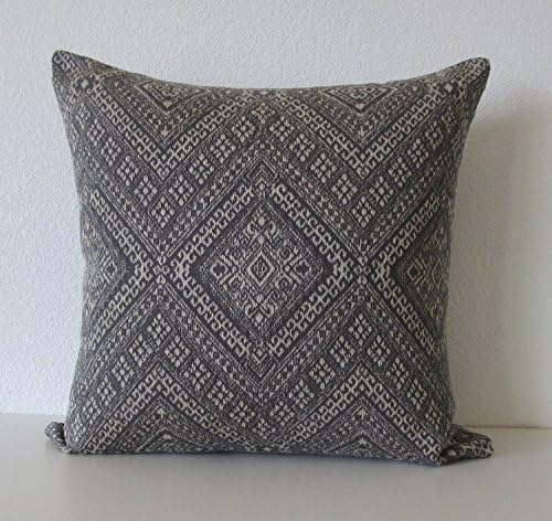 Nate Berkus Santa Maria Charcoal Black global ethnic diamond designer pillow cover