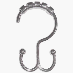 Zenith Prod. 96SS Double Shower Curtain And Liner Roller Hook