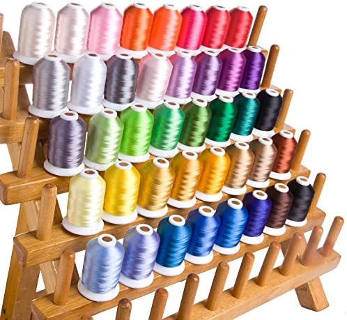 CR INDUSTRY 40 Assorted Colors Polyester Embroidery Machine Thread Set (1000 Meters Each)