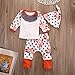 Newborn Baby Kids Girls Flower Print Polka Dots Tops+Pant+Hat Outfits 3pcs (0-3 Months, White)