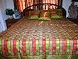 7p Greenyellow Red Floral Sari India Bedding Bedspread Duvet King/ Queen.