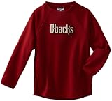 MLB Boys' Arizona Diamondbacks Long Sleeve Crew Neck Thermabase Tech Fleece Pullover (Pro Brick/Pro Black, Small)