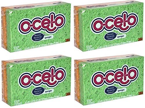 O-Cel-O Medium Sponge , Color May Vary, 2-Count (Pack of 4) Total 8 Sponges