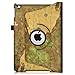 Fintie iPad Air 2 Case - 360 Degree Rotating Stand Case with Smart Cover Auto Sleep / Wake Feature for Apple iPad Air 2 (iPad 6) 2014 Model, Vintage Map
