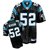 Jon Beason Jersey: Reebok Black Replica #52 Carolina Panthers Jersey