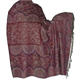 Shawl Pattern Jamawar Wool Shawl Scarf Jacquard Design Womens Clothes 80 x 40 inches (jmwr707)