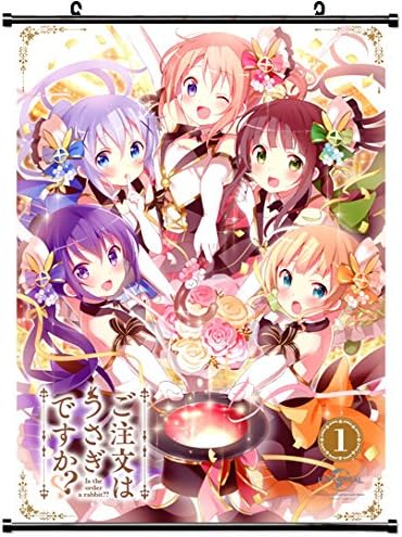 Hanging Poster Gochuumon Wa Usagi Desu Ka F Hoto Cocoa Kafuu Chino Kirima Sharo Koitedeza Rize Ujimatsu Chiya (20x27 Inch)