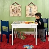 All American Table and Solid Navy Chairs Set