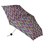 Totes Mini Houndstooth Umbrella - Black