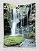 Ambesonne Waterfall Decor Collection, Rocky Waterfall Pond Runoff Scenic Nature Picture, Bedroom Living Kids Girls Boys Room Dorm Accessories Wall Hanging Tapestry, Green Olive White