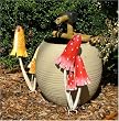 Ceramic Bamboo Asian Inspired Urn Water Fountain