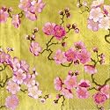 Caspari Plum Blossom 20 Count Paper Cocktail Napkins, Gold